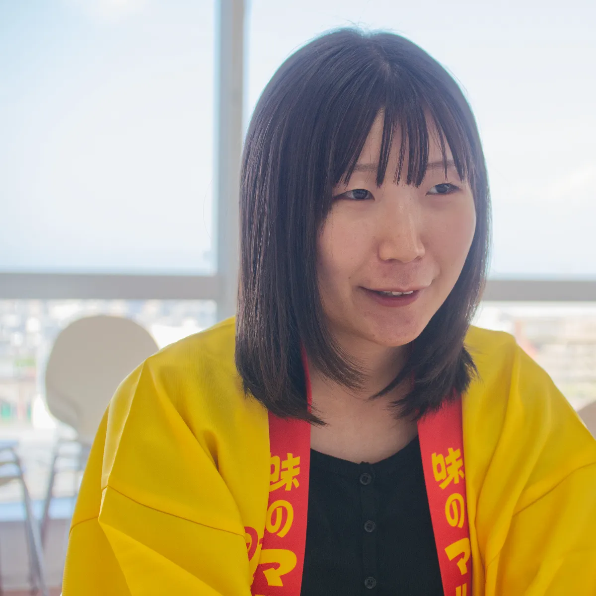 インタビューを受ける株式会社マルタイ大山さん